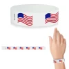 Tyvek Paper Wristbands - Wavy American Flag 3/4" (500 PACK)